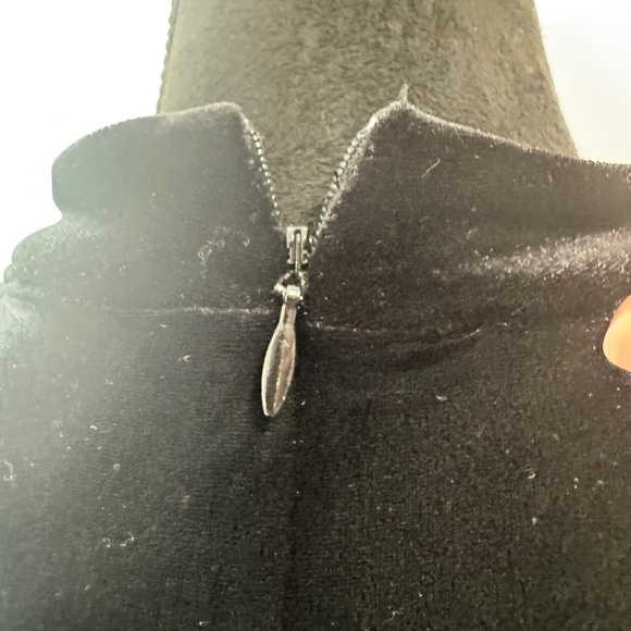 Cynthia Rowley Velvet High Neck Dress Black - Picture 7 of 9